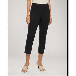 Anne Klein Slim crop Pull on Dress Pant with slit  Black 3X